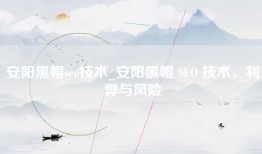 安阳黑帽seo技术_安阳黑帽 SEO 技术，利弊与风险