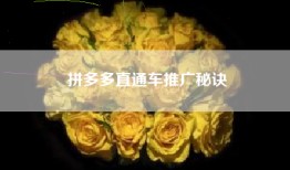拼多多直通车推广秘诀