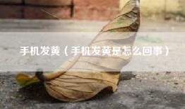 手机发黄（手机发黄是怎么回事）