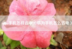 oppo手机怎样省电（华为手机怎么省电）
