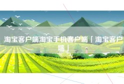 淘宝客户端淘宝手机客户端「淘宝客户端」