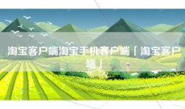 淘宝客户端淘宝手机客户端「淘宝客户端」