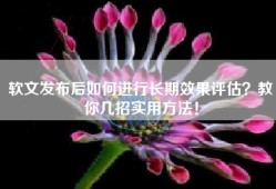 软文发布后如何进行长期效果评估？教你几招实用方法！