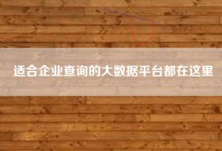适合企业查询的大数据平台都在这里