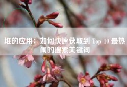 堆的应用：如何快速获取到 Top 10 最热闹的搜索关键词