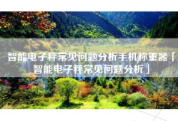 智能电子秤常见问题分析手机称重器「智能电子秤常见问题分析」