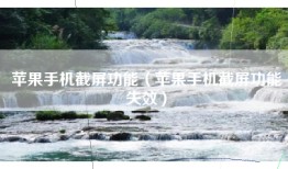 苹果手机截屏功能（苹果手机截屏功能失效）
