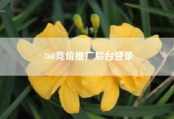 360竞价推广后台登录