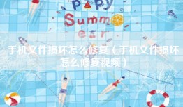 手机文件损坏怎么修复（手机文件损坏怎么修复视频）