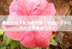 电脑连接手机热点受限（电脑连接手机热点受限解决方法）