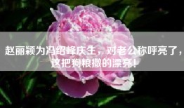 赵丽颖为冯绍峰庆生，对老公称呼亮了，这把狗粮撒的漂亮！