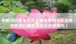 手机可以用免洗洗手液消毒吗手机消毒「手机可以用免洗洗手液消毒吗」