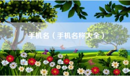 手机名（手机名称大全）