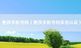 更改手机号码（更改手机号码实名认证）