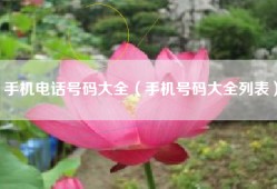 手机电话号码大全（手机号码大全列表）