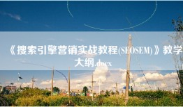 《搜索引擎营销实战教程(SEOSEM)》教学大纲.docx