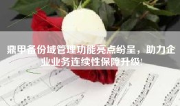 鼎甲备份域管理功能亮点纷呈，助力企业业务连续性保障升级!