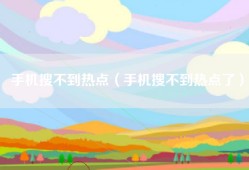 手机搜不到热点（手机搜不到热点了）