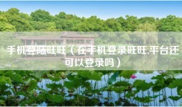 手机登陆旺旺（在手机登录旺旺,平台还可以登录吗）