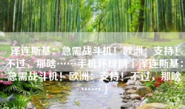 泽连斯基：急需战斗机！欧洲：支持！不过，那啥……手机环球网「泽连斯基：急需战斗机！欧洲：支持！不过，那啥……」