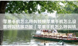 苹果手机怎么呼叫转移苹果手机怎么设置呼叫转移功能「苹果手机怎么呼叫转移」