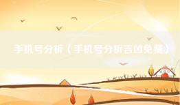 手机号分析（手机号分析吉凶免费）