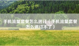 手机流量套餐怎么退订（手机流量套餐怎么退订不了）