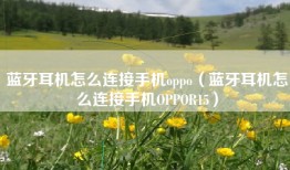 蓝牙耳机怎么连接手机oppo（蓝牙耳机怎么连接手机OPPOR15）