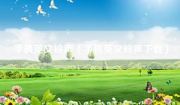 手机英文铃声（手机英文铃声下载）