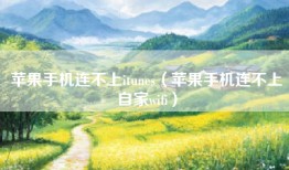 苹果手机连不上itunes（苹果手机连不上自家wifi）