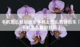 手机怎么截取音乐手机上怎么剪辑音乐「手机怎么截取音乐」