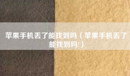 苹果手机丢了能找到吗（苹果手机丢了能找到吗!）