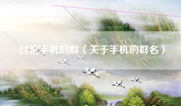 讨论手机的群（关于手机的群名）
