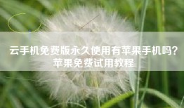 云手机免费版永久使用有苹果手机吗？苹果免费试用教程