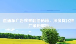 直通车广告效果翻倍秘籍，深度优化推广策略解析