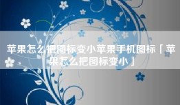 苹果怎么把图标变小苹果手机图标「苹果怎么把图标变小」