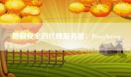 隐蔽安全的代理服务器：ProxyServer