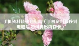手机资料转移到电脑（手机资料转移到电脑后,如何腾出内存卡）