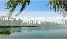 抖音上产品怎么总是不通过 2024技术攻略!(超好用)
