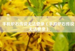 手机炉石传说无法登录（手游炉石传说无法登录）