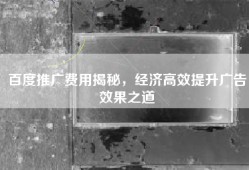 百度推广费用揭秘，经济高效提升广告效果之道