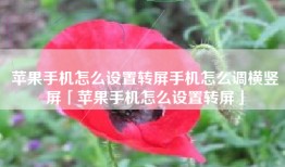 苹果手机怎么设置转屏手机怎么调横竖屏「苹果手机怎么设置转屏」