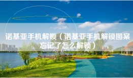 诺基亚手机解锁（诺基亚手机解锁图案忘记了怎么解锁）