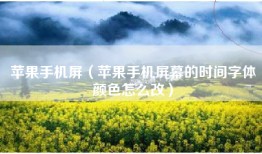 苹果手机屏（苹果手机屏幕的时间字体颜色怎么改）