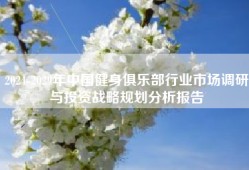 2024-2029年中国健身俱乐部行业市场调研与投资战略规划分析报告