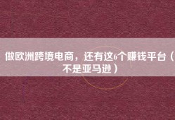 做欧洲跨境电商，还有这6个赚钱平台（不是亚马逊）