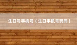 生日号手机号（生日手机号码网）