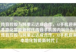 传音控股与阿里云达成合作，AI手机迎来本地化智能新时代传音手机国内叫什么「传音控股与阿里云达成合作，AI手机迎来本地化智能新时代」