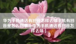 华为手机通话有回音怎样去除手机有回音是怎么回事「华为手机通话有回音怎样去除」