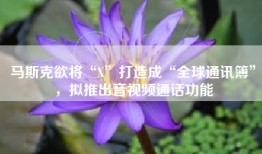 马斯克欲将“X”打造成“全球通讯簿”，拟推出音视频通话功能